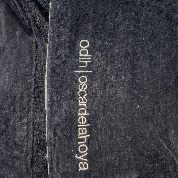 Oscar De La Hoya Mens Small Medium Bathrobe Black Hooded Boxing Athletic Lounge - Picture 5 of 13